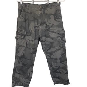 Wrangler Camo Cargo Pant Relaxed Fit Side Pockets Utility Outdoor Pant Sz 38